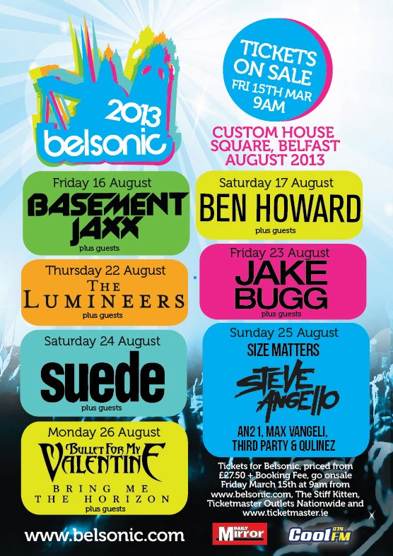 belsonic 13 initial line up